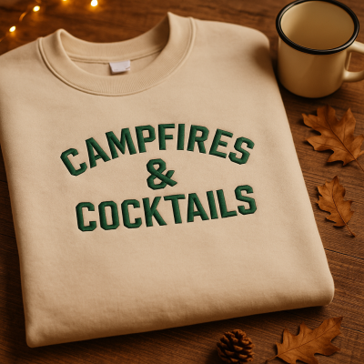 Campfires & Cocktails Embroidered Sweatshirt